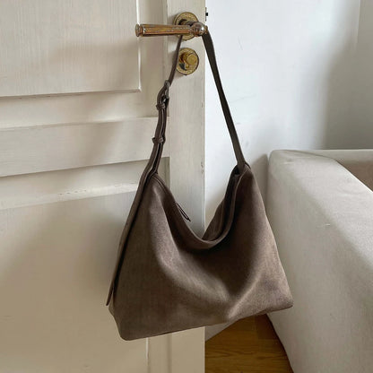 Motingsome Natural Soft Suede Woman Bags Large Capacity Handbag Big Underarm Messenger Bag Shoulder Purse Casual Tote 2025 New