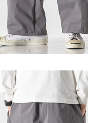 Pantaloni estivi da uomo a gamba larga Pantaloni moda casual solidi leggeri e sottili Harun Pantaloni da jogging larghi da uomo Pantaloni cargo Streetwear Taglie forti 5XL