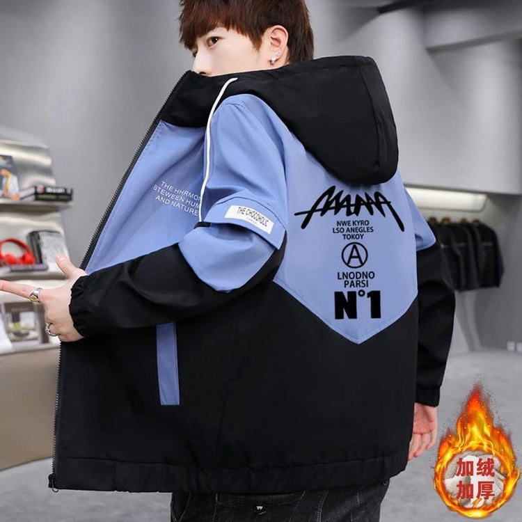 New  Autumn Winter Men's fleece Jackets Casual Warm Hooded Coats Sports Outwear Youth Tops Clothing