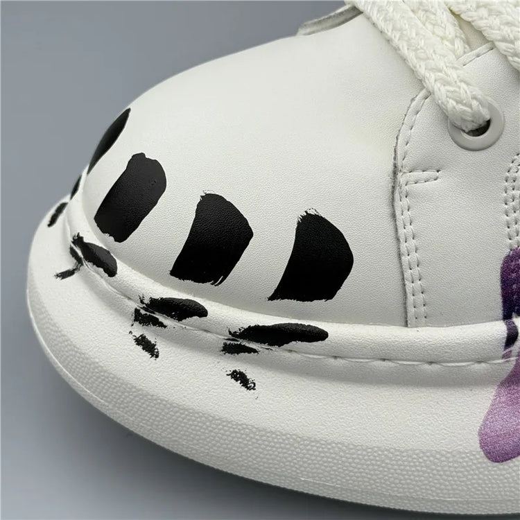 Spring New Style Wheat Ear White Casual Versatile Men's Sports Shoes Trendy Thick Bottomed Men's Sports Shoes Leather Sneakers