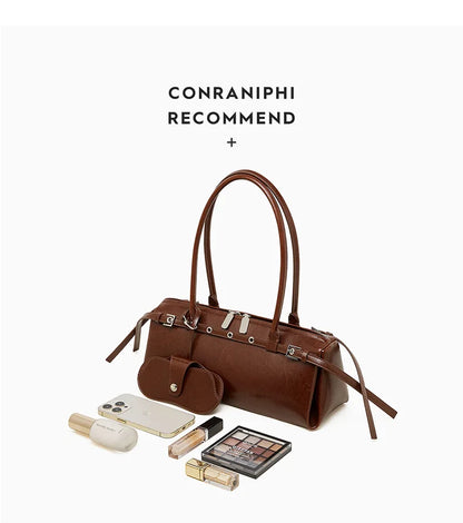 YANATARI underarm cowhide Genuine leather handbags women vintage shoulder bag female  luxury bag high quality long bag