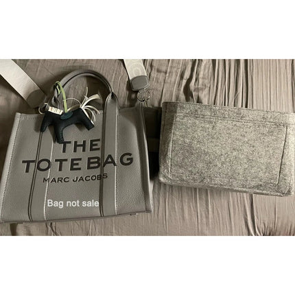 Purse Organizer Insert, Felt Bag Organizer with Zipper, Handbag & Tote Shaper, Fit For Marc Jacobs The Tote Bag PlatiNum