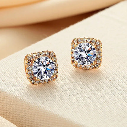 Promotion Moissanite Earrings for Women Pass Diamond Test Pen 100%  With Certificate Ear Studs 925 Sterling Silver Fine Jewelry PlatiNum