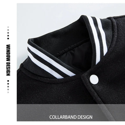 Men's Casual Letterman Jacket Varsity Baseball Coat Vintage Racing Style Streetwear Outerwear with Fine M Letter Embroidery