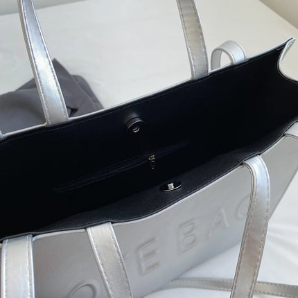 Designer Tote Bag For Women Large Capacity Handbag Portable Brand Briefcase Top Quality Pu Leather Female Shoulder Crossbody Bag PlatiNum
