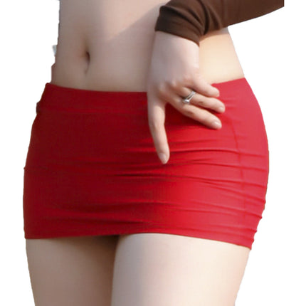 Minigonna da donna a vita bassa Tinta unita Cintura elastica Lingerie Minigonna aderente Gonna ultra trasparente Gonna da spiaggia Abbigliamento da notte