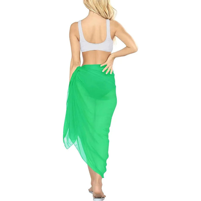 Sarong Lungo in Chiffon, Copricostume Trasparente da Spiaggia, Sciarpa Sexy per Bikini, Copricostume Unico per Donne in Vacanza platinumshop
