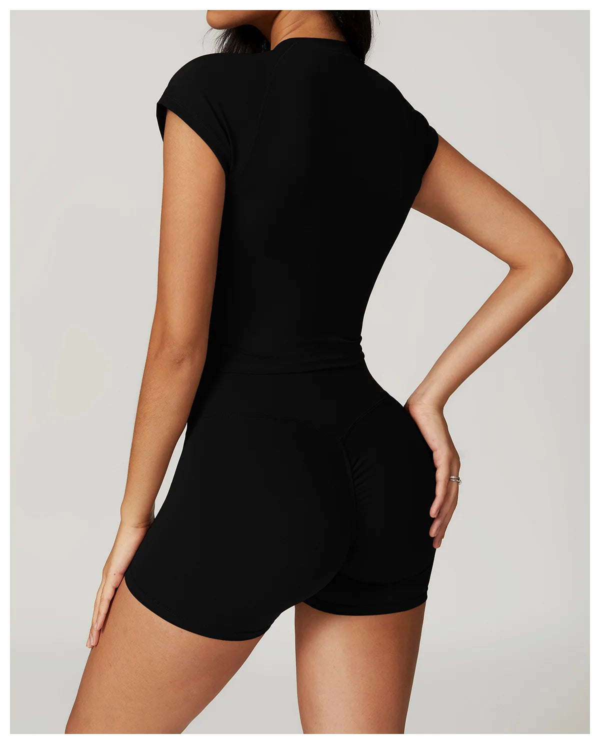 2 Pieces Yoga Set Gym Clothes Sportswear Yoga Suits For Women Fitness Short Sleeve Crop Top Tracksuits Sports Bra Gym Leggings