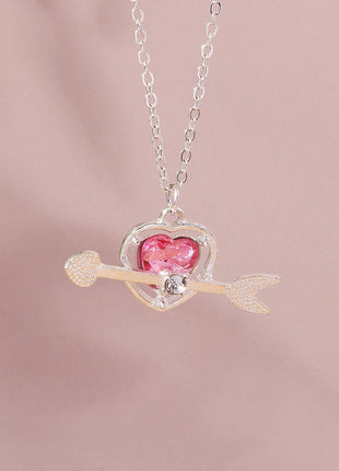 Y2K Crystal Butterfly Heart Necklace Fashion Kpop Shiny Clavicle Chain Necklaces for Women Girls New Trend Party Gifts Jewelry PlatiNum