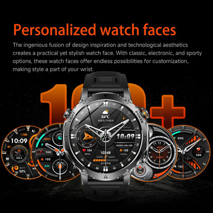 Military Grade Sapphire Smart Watch HeartRate SO2 BT5.3 Call Custom dial Smartwatch for Men Breathable Band Sports watch 1400mAh