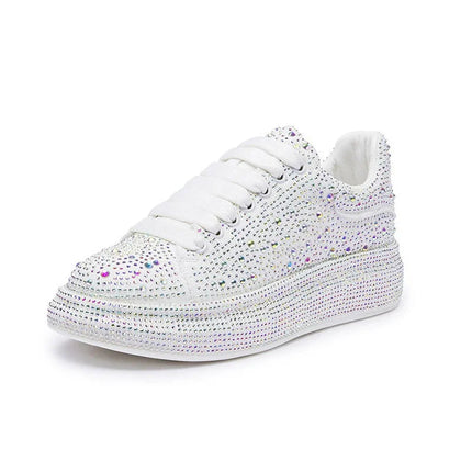 New Spring/Autumn Fashion Rhinestone Sparkling Low-Top Lace-up Casual Women's Shoes
