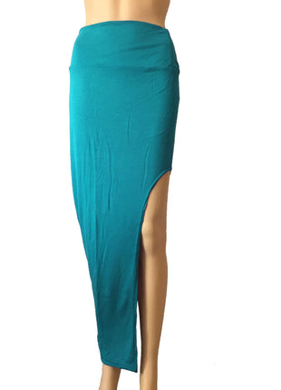 Gonne divise alla moda Gonne lunghe sexy da donna Gonna spaccata laterale aperta Gonna lunga a vita alta con spacco alto Nera
