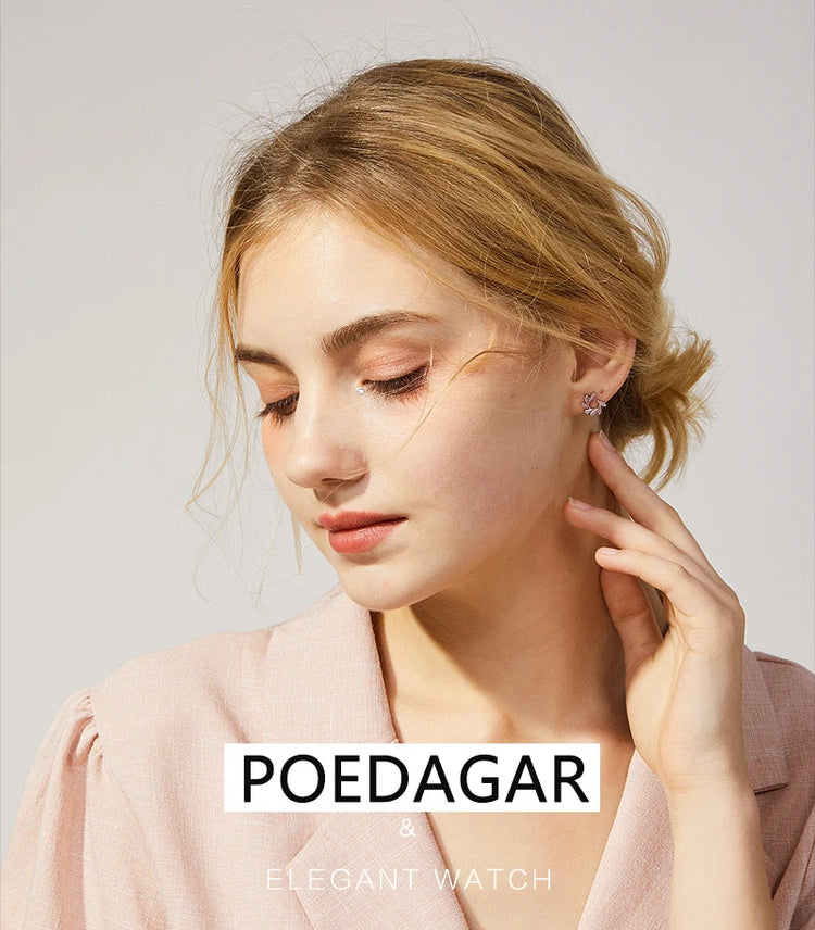 Orologio da donna POEDAGAR di alta qualità, in acciaio inossidabile, raffinato orologio da polso a bracciale, impermeabile, luminoso, elegante, orologio da donna, Reloj platinumshop