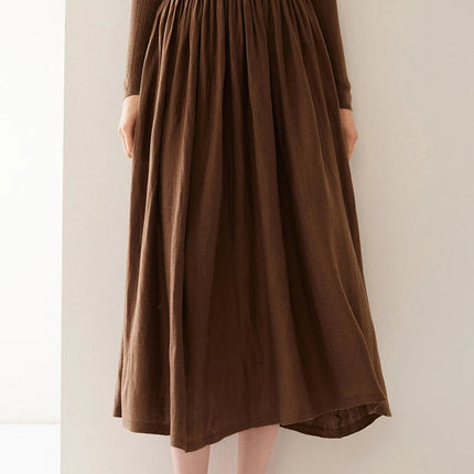 Women's Clothes High-quality Cashmere Skirts Fashionable Mulberry Silk Knitted A-line Skirts Women's High-waisted Umbrella Skirt PlatiNum