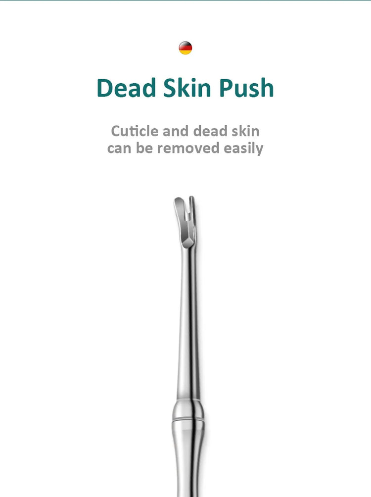 High Quality Cuticle Remover Dead Skin Pusher Surgical Grade Stainless Steel Nail Art Manicure Tool Scraper Nail Cleaner Trimmer