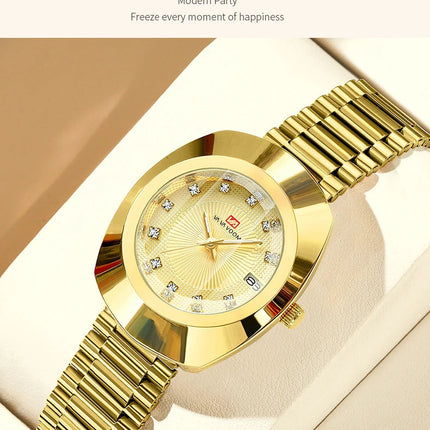 2024 nuove donne orologio ovale 34mm movimento al quarzo in acciaio inossidabile marchio di lusso acqua diamante oro nero vestito casual orologio da banchetto platinumshop