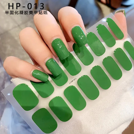 Semi Cured Wraps Fast Gel Nail Sticker Soild Nail Gel Wraps Adhesive Full Cover Gel Nail Decal UV Lamp Cured Manicure Decoration2028