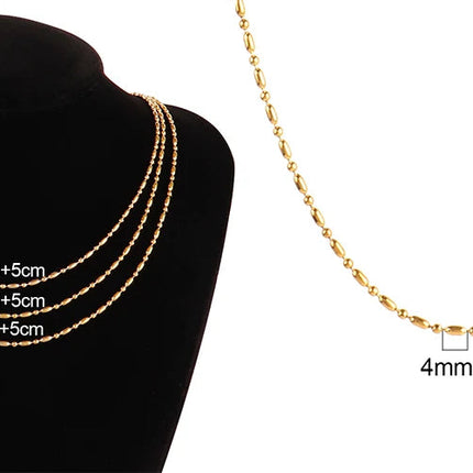 316 Stainless Steel Necklaces For Women Necklace Long Beads Chain Necklace Choker Necklace Bead Necklace Fashion Jewelry Gift PlatiNum