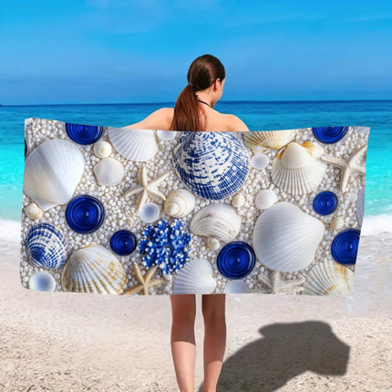 1 Serviette de plage en microfibre ultra-fine Ocean Element, serviette de plage absorbante à séchage rapide, serviette de plage de sport pour la natation
