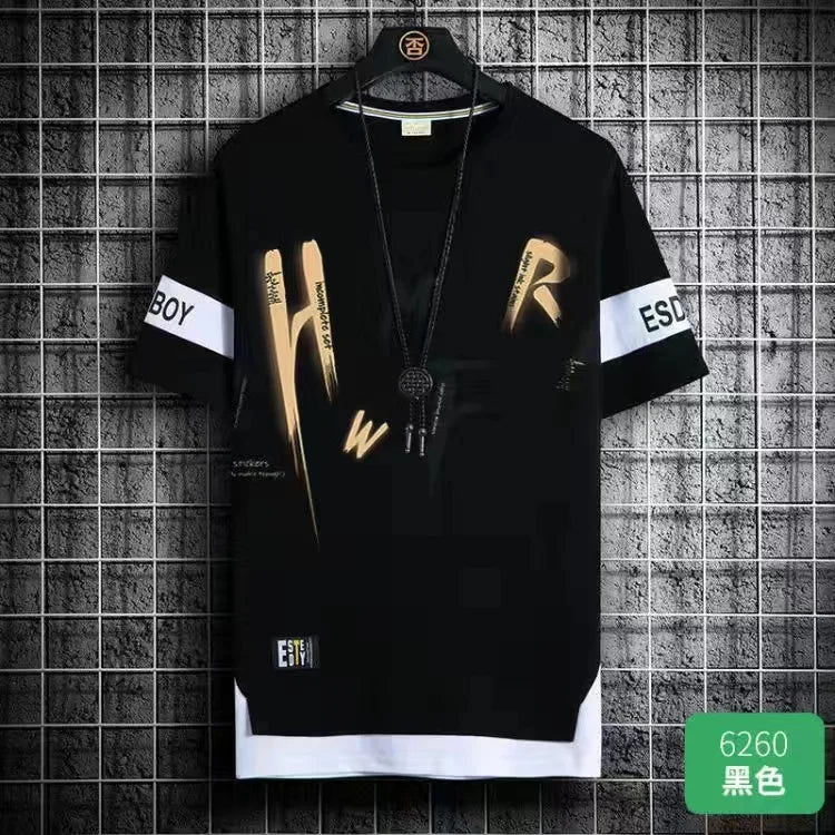 2025 T-shirt da uomo nuove Moda coreana Estate Manica corta Stampa T-shirt da uomo Casual Harajuku A
