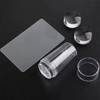 Transparent Nail Stamper with Scraper 2-Piece Set, Silicone Head Stamper for French Nail Printing, Nail Art Stamping Template, Nail Care Products