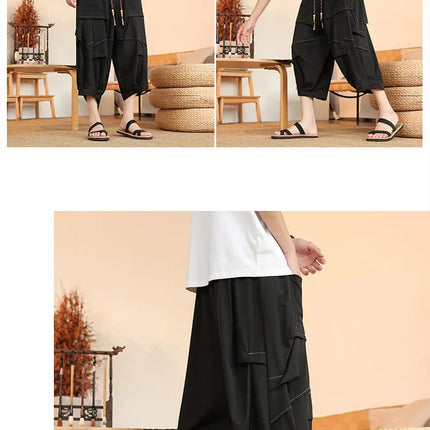 Pantaloncini estivi da uomo Casual leggeri larghi streetwear pantaloni al polpaccio moda comodi e traspiranti nuovi pantaloni a gamba larga da uomo