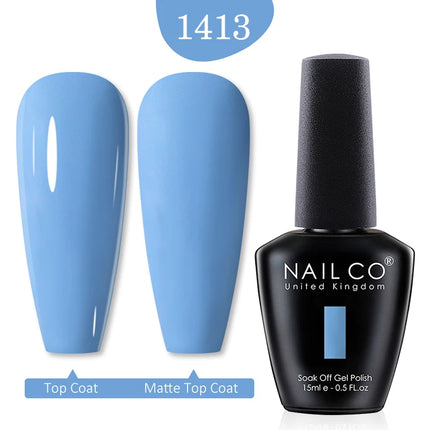 NAILCO 15ml Green Blue Series UV Nail Gel Polish Blue Colors UV&LED Gel Varnish Red Soak Off Semi Permanent LED Nail Gel Varnish