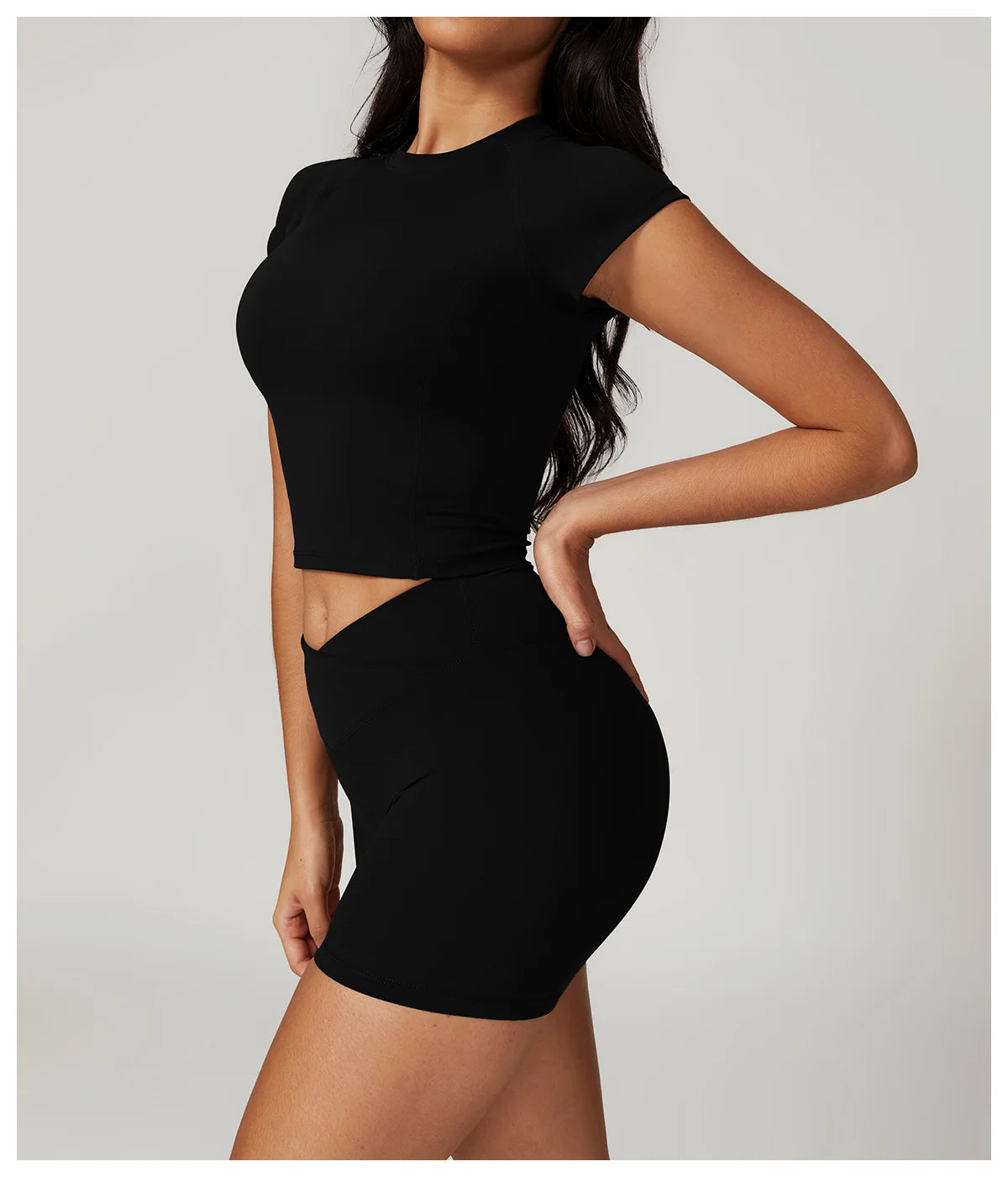 2 Pieces Yoga Set Gym Clothes Sportswear Yoga Suits For Women Fitness Short Sleeve Crop Top Tracksuits Sports Bra Gym Leggings