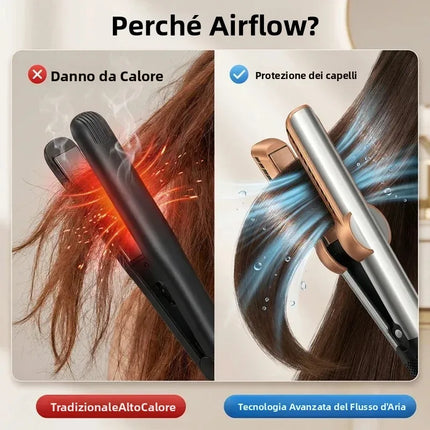 SenCiciMen 2 IN 1 Hair-care Airstrait Hair Straightener Hair Dryer Negative Ion Hair Styler Long-Lasting Styling Tool Hairdryer