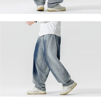 Jeans Pantaloni casual stile americano da uomo Pantaloni lanterna da uomo larghi alla moda Streetwear Pantaloni hip-hop da uomo in denim oversize a gamba larga