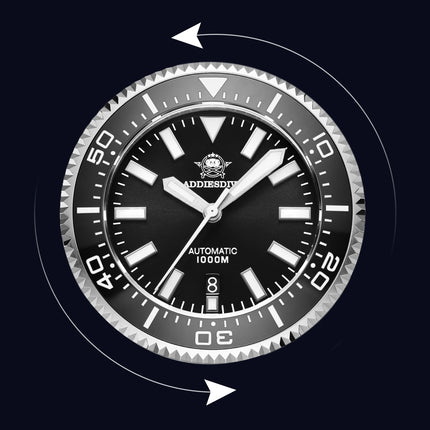 ADDIESDIVE Men's Automatic Mechanical Watch Sapphire Glass Super Luminous Watches Stainless Steel Hombre 100Bar Waterproof