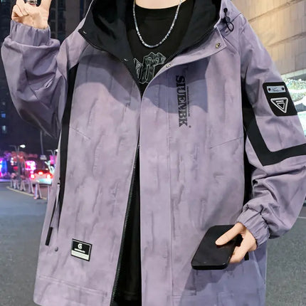 Fashion 2026 Spring Autumn Men's Casual Hooded Jackets Streetwear Windproof Coats Youth Outdoor Plus Size 4XL Hoody Top Clothing