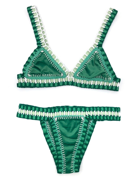 Set bikini verde all'uncinetto Costume da bagno donna Costumi da bagno Costumi da bagno Feminino Bikini Maillot De Bain Femme Badeanzug Damen Costume da bagno PlatiNum