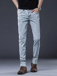 ICPANS Skinny Denim Jeans Men Slim Fit Stretch Mens Jeans Pant Gray Blue 2025 New