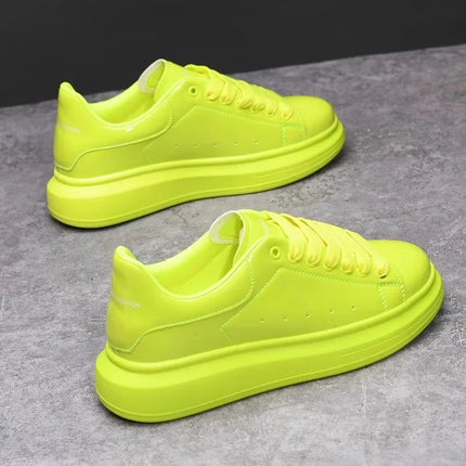 Brand Men's Shoes Black Glossy Casual Men Shoes White Fashion Couple Sneakers Man Shoes for Men