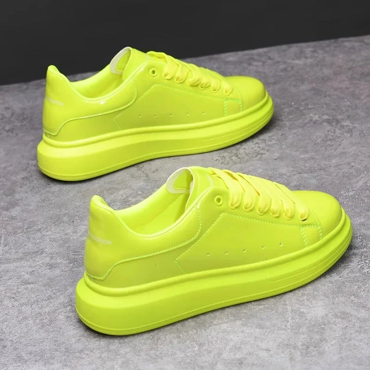 Brand Men's Shoes Black Glossy Casual Men Shoes White Fashion Couple Sneakers Man Shoes for Men