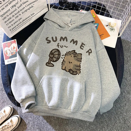 Aesthetic Y2k 90s Hoodies Funny Cute Cat Sweatshirt for Women Harajuku Graphic Pullovers 2000s Ulzzang Gothic Streetwear Female