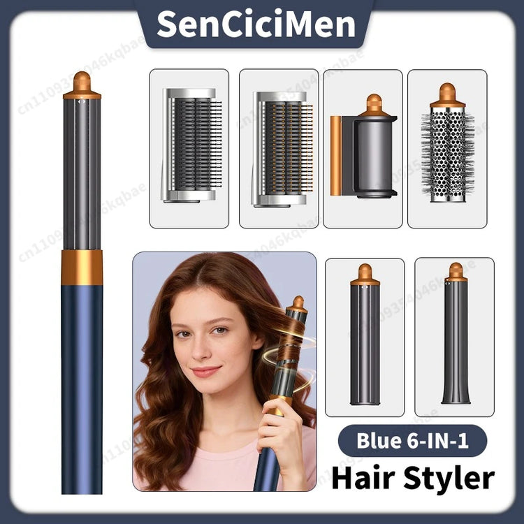 Sencicimen 6 IN 1 Multi Hair Styler Dryer Brush Negative Ion Air Styler for Auto-Wrap Curling Hair Styling Tools Hair Dryer Set