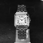 Classico orologio al quarzo quadrato retrò con numeri romani, orologio da coppia, orologio da uomo e da donna di lusso, regalo alla moda in acciaio inossidabile platinumshop