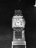 Classico orologio al quarzo quadrato retrò con numeri romani, orologio da coppia, orologio da uomo e da donna di lusso, regalo alla moda in acciaio inossidabile platinumshop