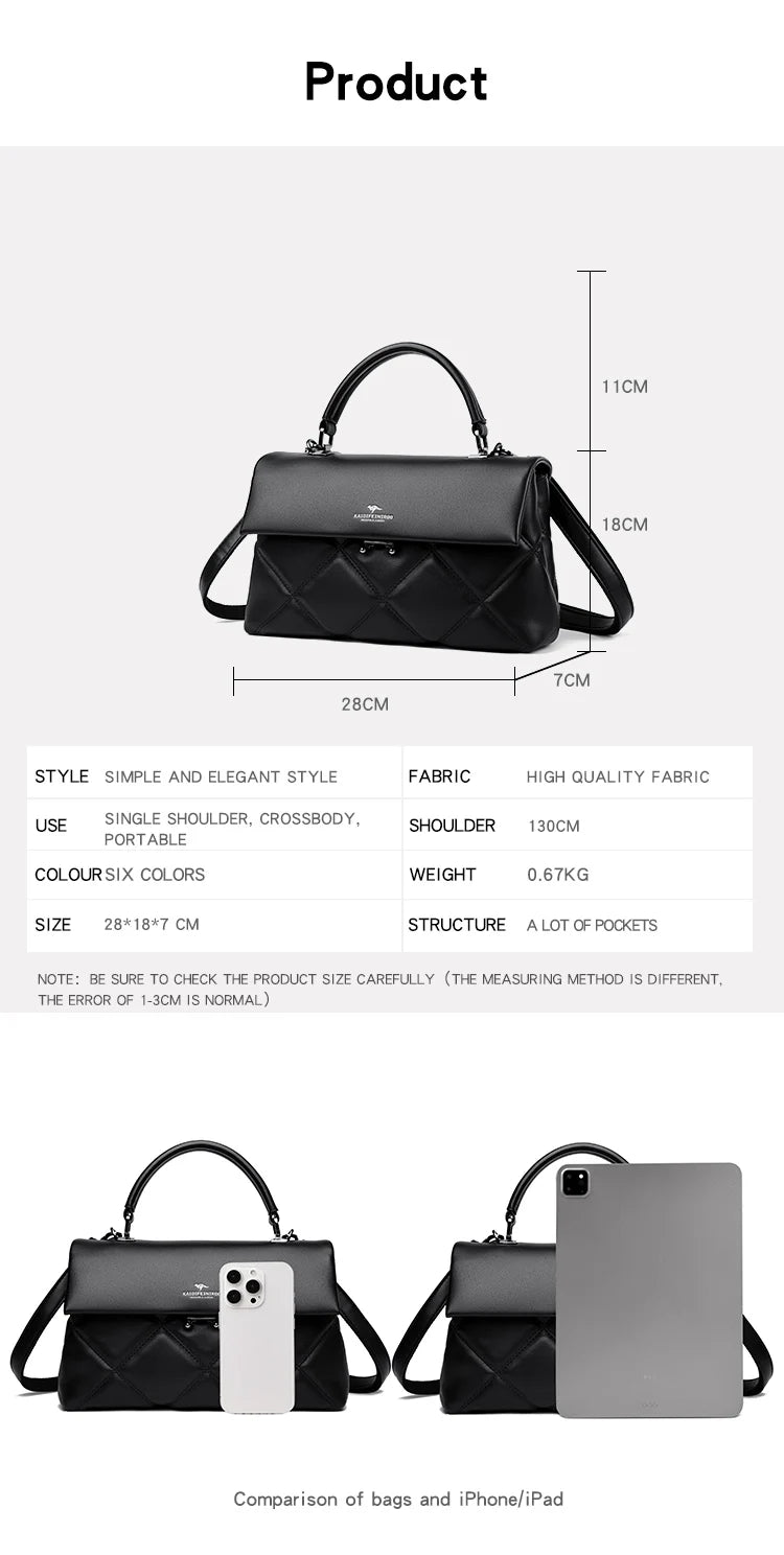 Women's Bag New Trend Korean Handbags Designer Luxury Brand Ladies Shoulder Bags Soft Leather Fashion Versatile Crossbody Bags PlatiNum