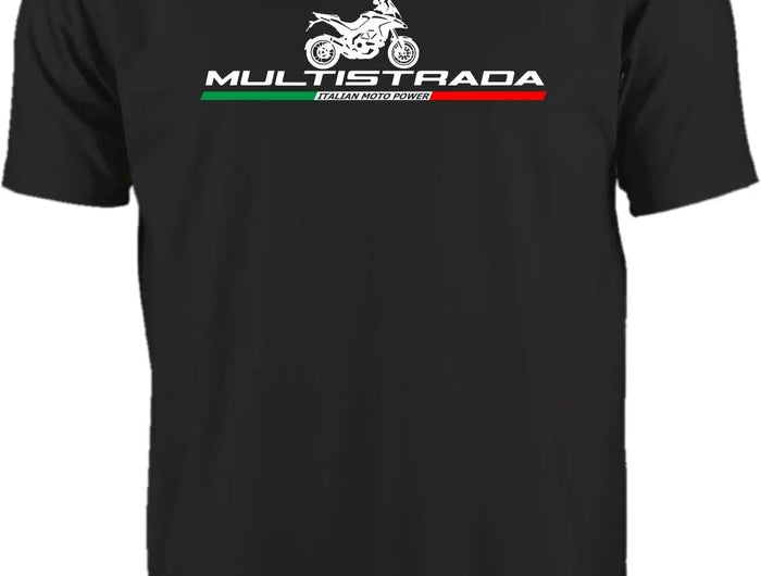Italian Multistrada Motorcycle Fans T-Shirt 100% Cotton O-Neck Short Sleeve Summer Casual Men's Streetwear T-shirt