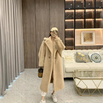 Max Teddy Coat 62% Alpaca 26% Wool 12% Silk Coat Winter Thicken Women's Coat