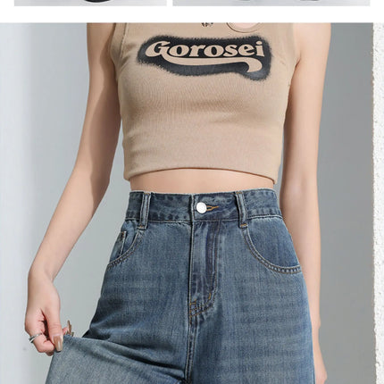 Jeans da donna in seta ghiaccio, nuovi, estivi 2026, in denim sottile e morbido, a gamba dritta e larga, modello baggy, versatili, blu ﻿