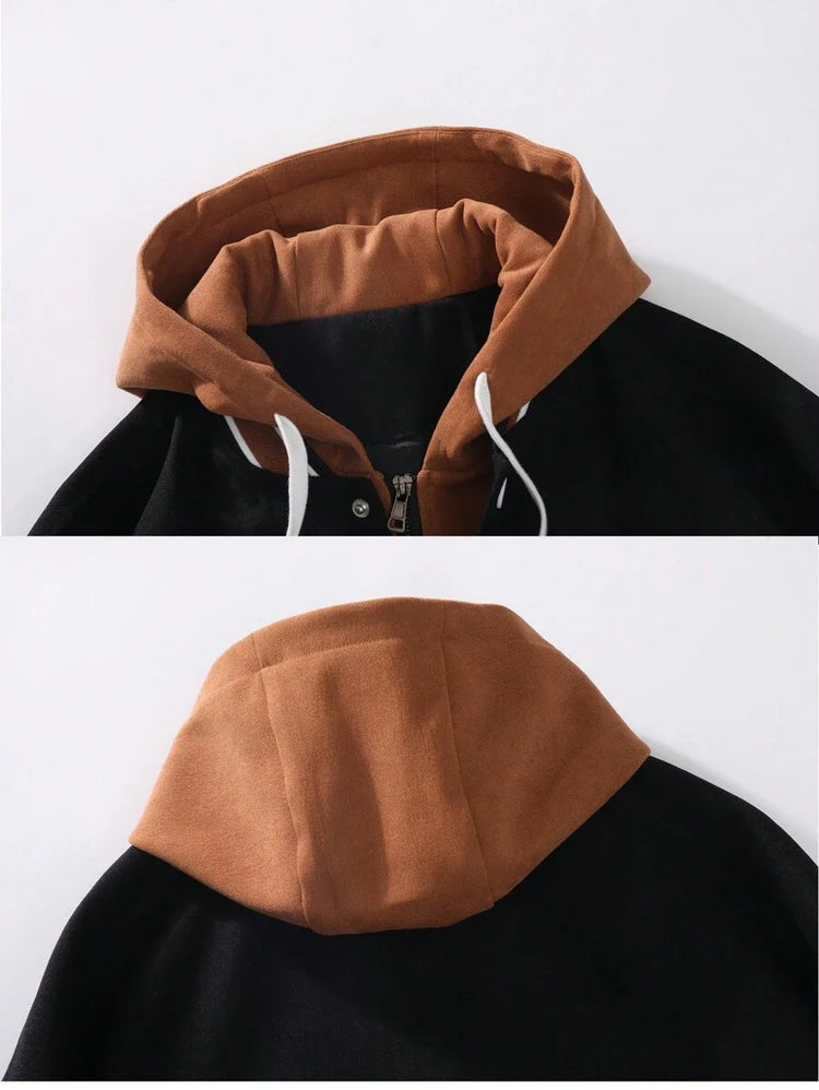 Men's Autumn New Brand All-match Student Letter Hooded Jacket Trendy Women High Quality Varsity Baseball Uniform Jacket