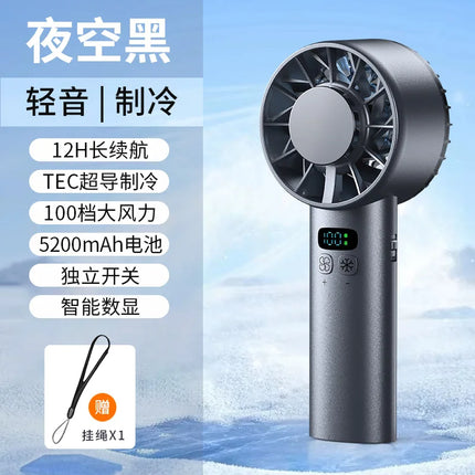 Ventilatore portatile USB ricaricabile con compressione di ghiaccio e raffreddamento ad alta velocità, mini ventilatore pieghevole per viaggi, campeggio, attività all'aperto