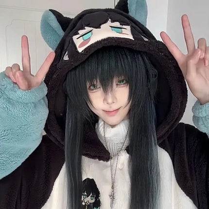 Demon Slayer Kanroji Mitsuri Tokito Muichiro Women Autumn Winter Loungewear Coral Fleece Robe  Love Hashira Cosplay Home Pajamas