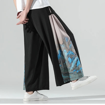 Nuovi pantaloni da uomo e da donna Chinoiserie moda giapponese pantaloni sportivi da uomo larghi di grandi dimensioni abbinati a pantaloni larghi di grandi dimensioni