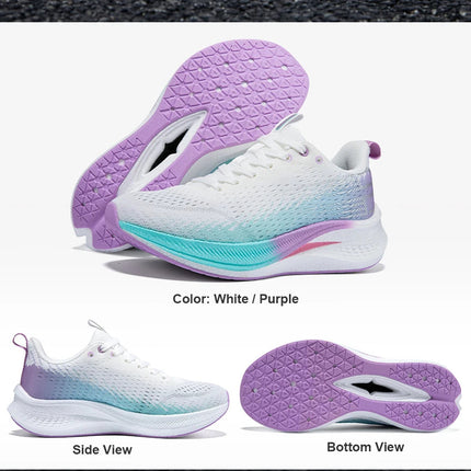 Baasploa Running Shoes Men Carbon Plate Professional Cushioning Anti-slip Sneaker Female Casual Breathable Jogging Sports Shoes PlatiNum