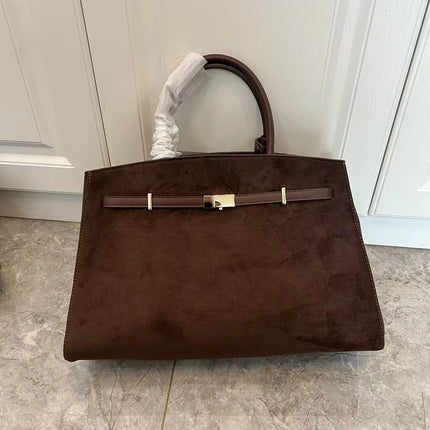 Borsa a mano di lusso in pelle martellata con chiusura in metallo, manico rigido, borsa professionale per affari e cerimonie